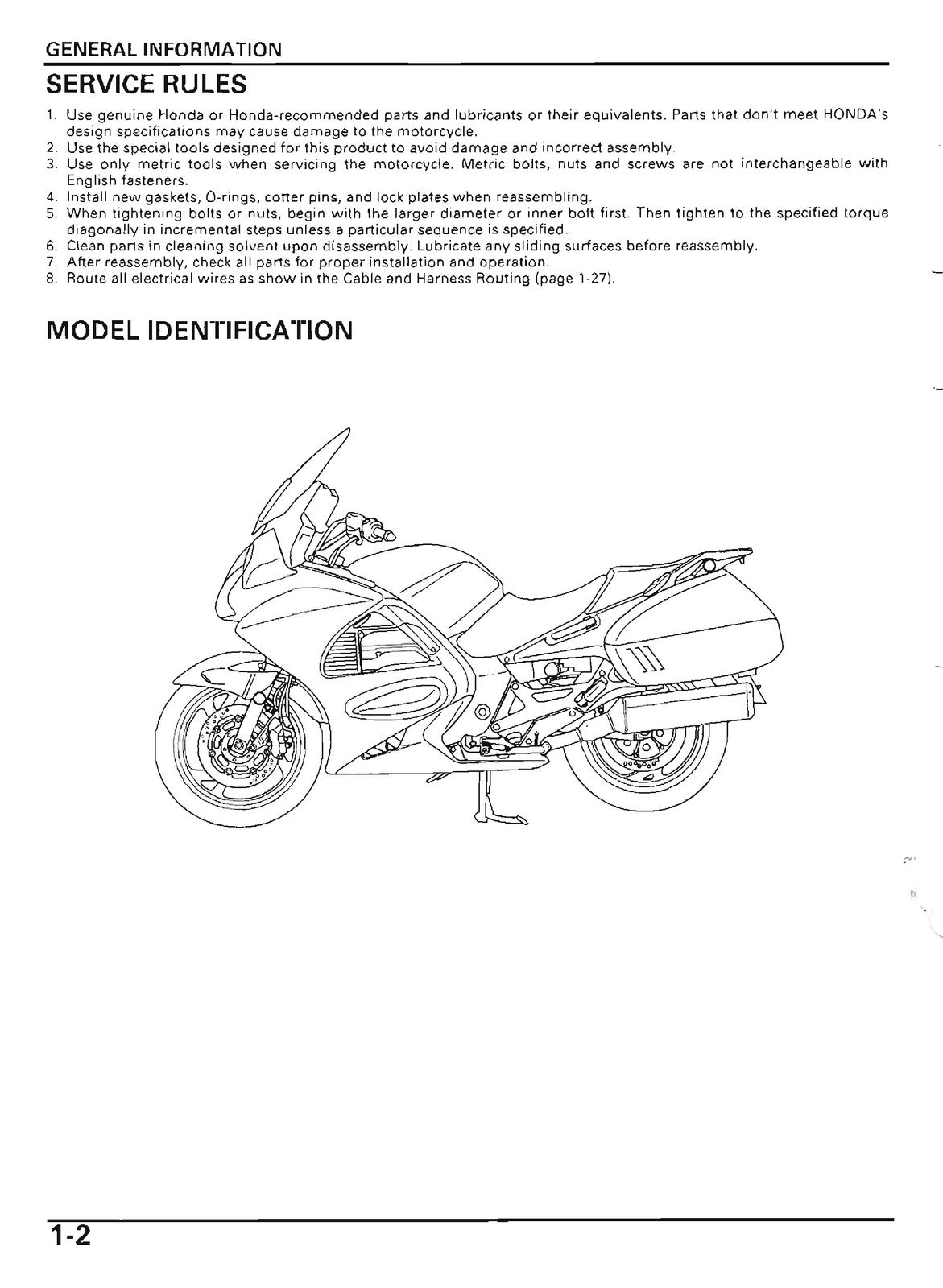 HONDA ST1300 Motorcycle Workshop Manual - BOUND - COVERS - XL FOLDOUT PAGES
