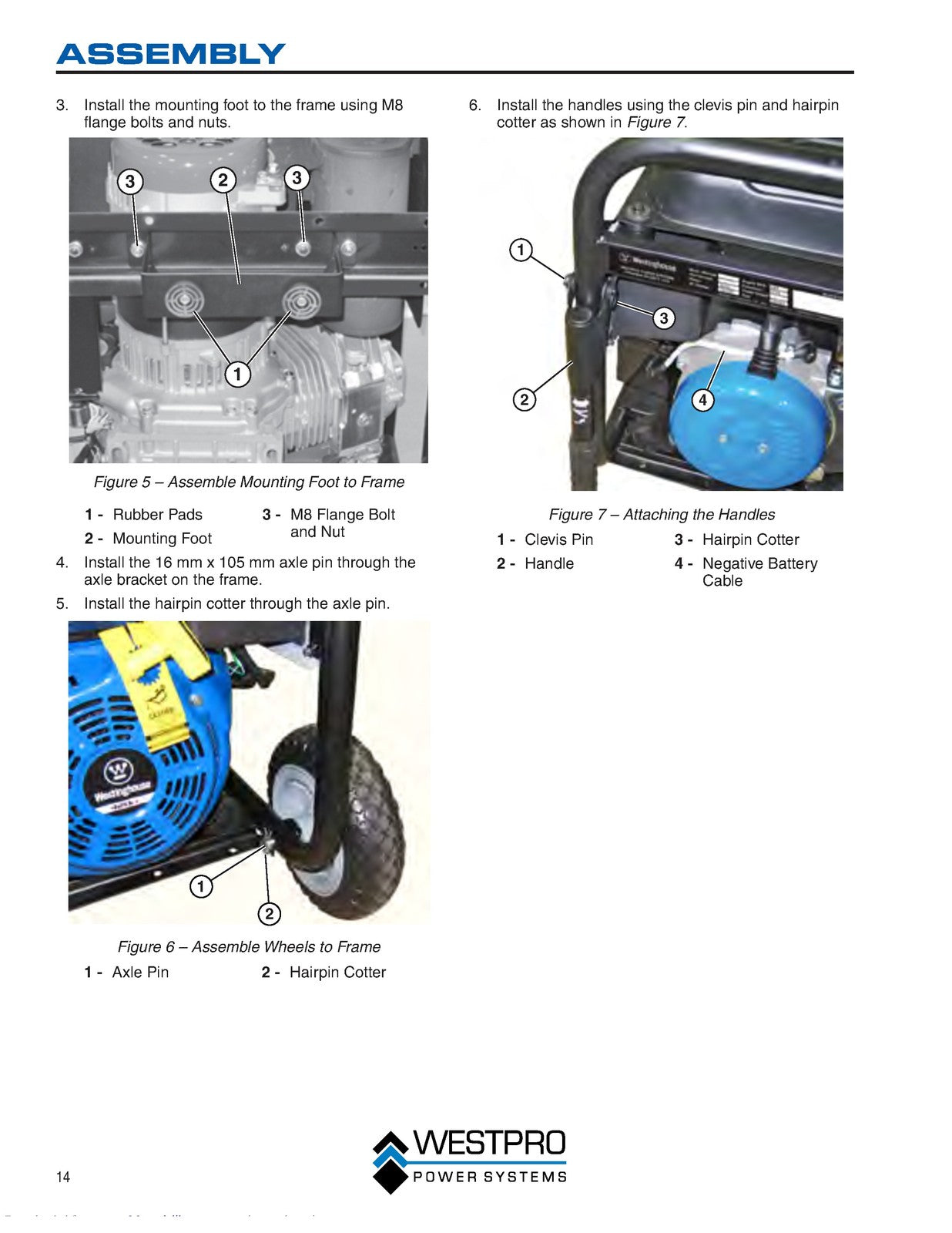 WESTINGHOUSE WH3250 WH4500 thru WH7500E Portable Generator Operators Manual