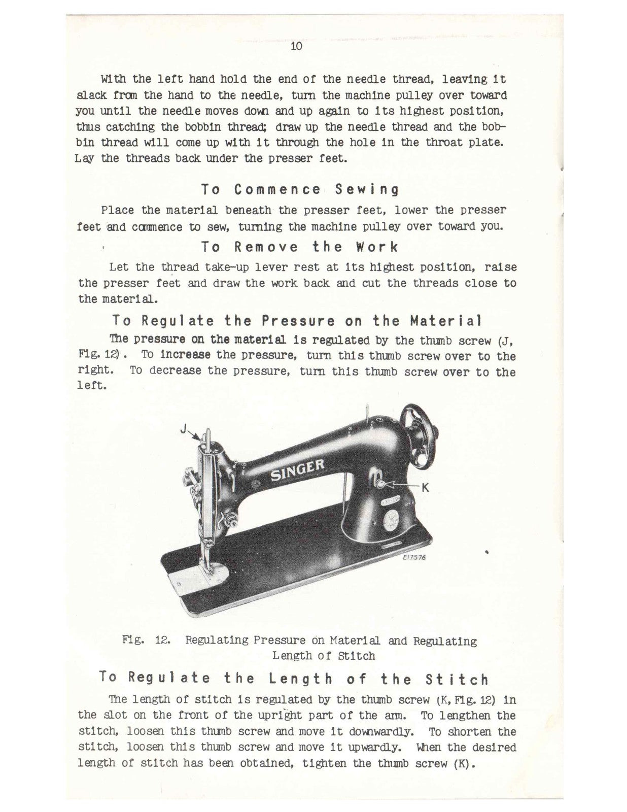 SINGER 31-19 31-47 Instructions For Using And Adjusting Manual - WIRE BOUND