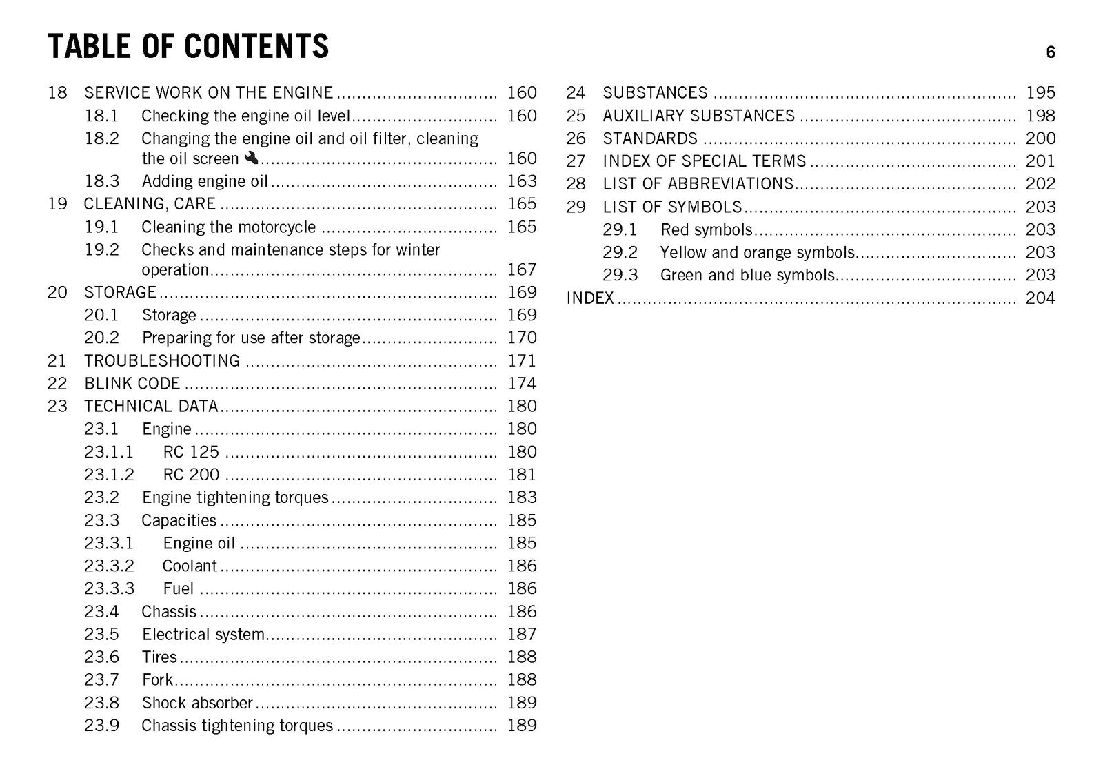 KTM RC 125 RC 200 Owners Manual 2016 - STEEL WIRE BOUND - PROTECTIVE COVERS