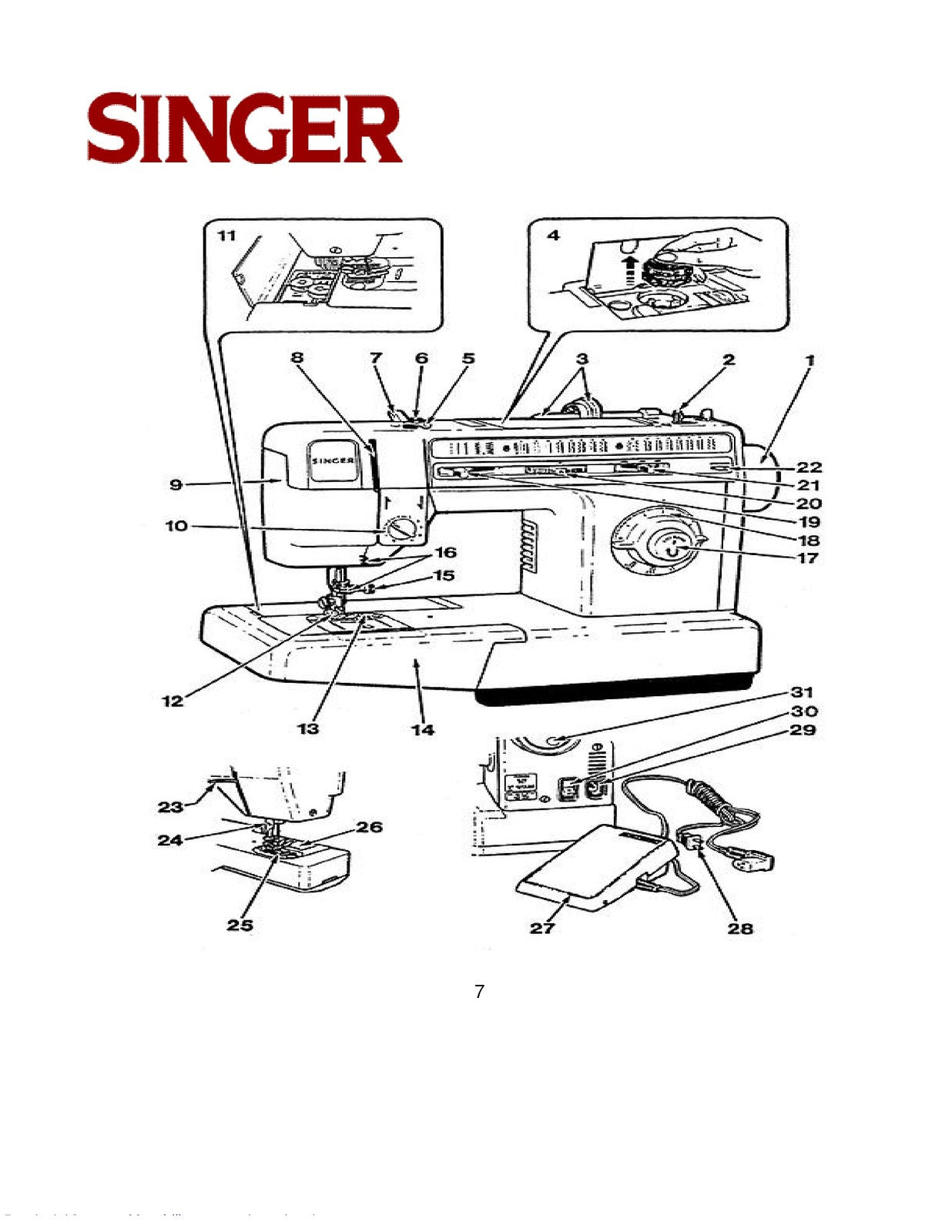SINGER 5040 Instruction Book Manual - STEEL WIRE BOUND - PROTECTIVE COVERS