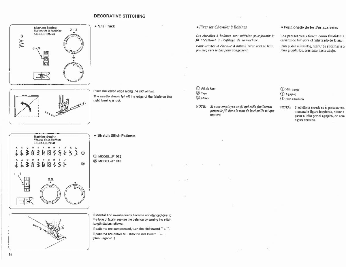 ALFA JF 1018 JF 1022 Sewing Machine Instruction Book Manual - WIRE BOUND