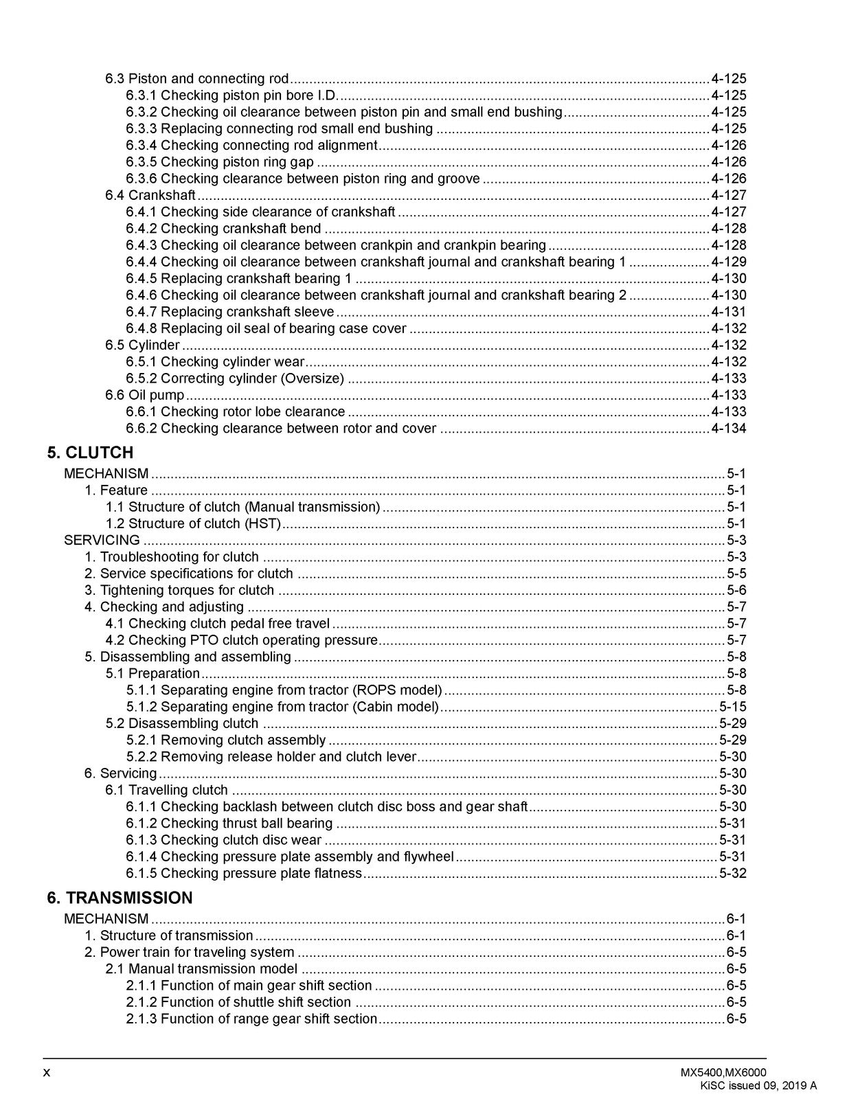 KUBOTA MX5400 MX6000 Workshop & Operators Manual BUNDLE - WIRE BOUND - COVERS