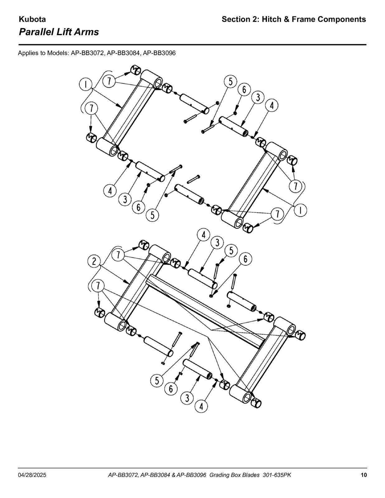 LAND PRIDE BB30 Series Box Blades Parts Manual 2025 - WIRE BOUND - TOUGH COVERS