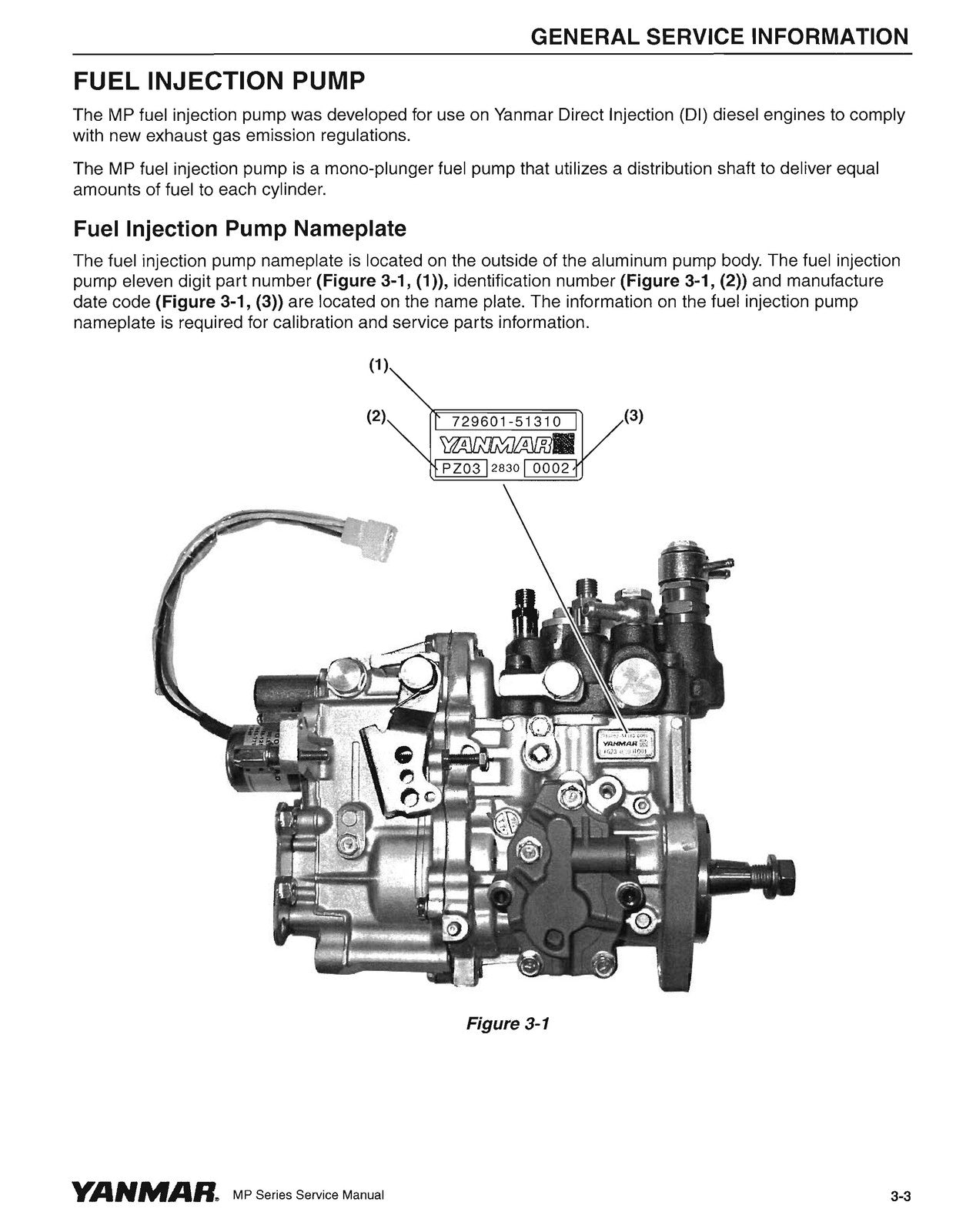 YANMAR MP Series Industrial Engines Service Manual - WIRE BOUND - TOUGH COVERS