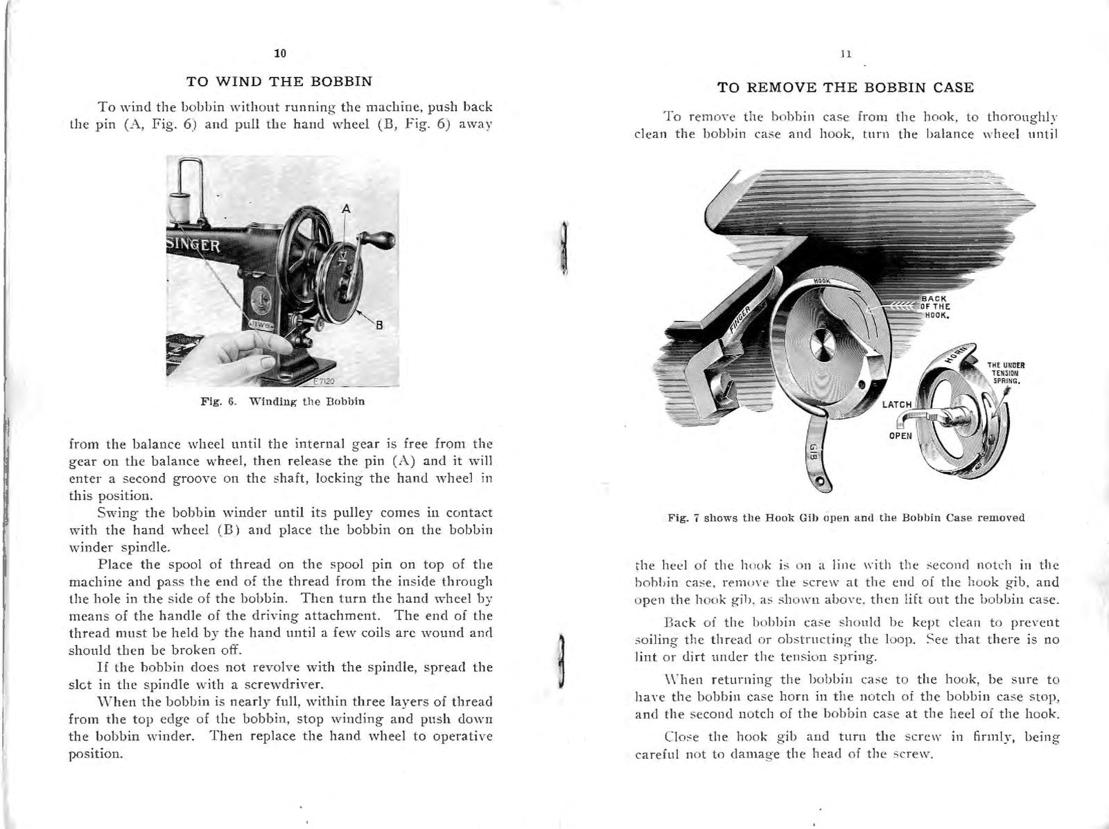 SINGER 11W6 11W8 Industrial Sewing Machine Instruction Manual - WIRE BOUND