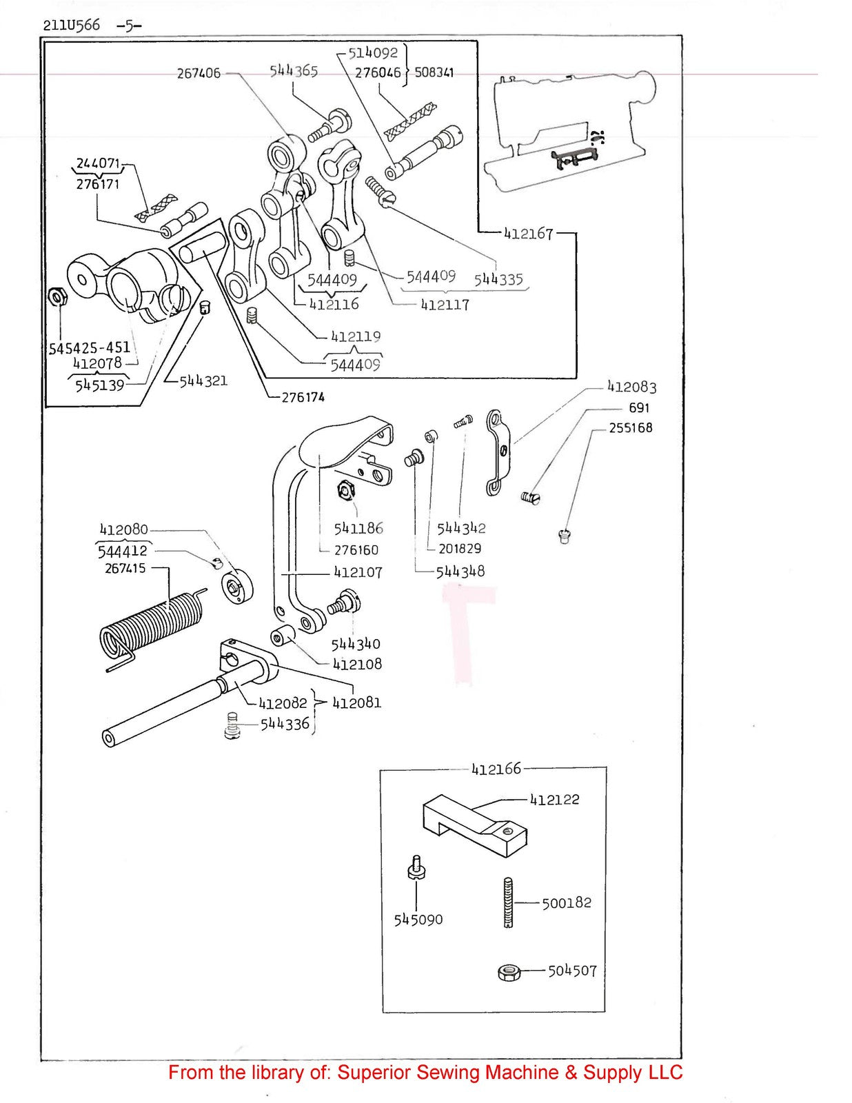 SINGER 211U566 211U157 211U165 211U166 Illustrated Parts List Manual 1981