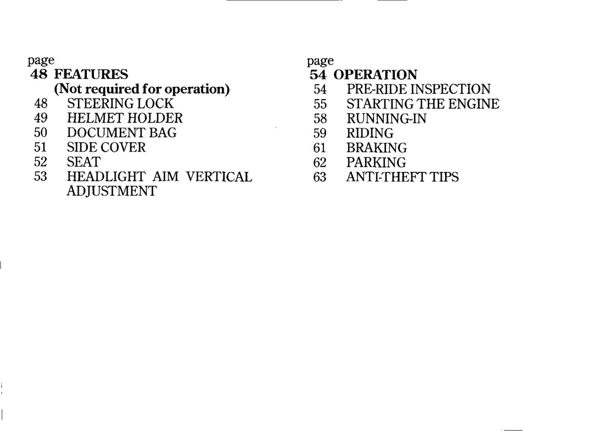 HONDA VT400C Owners Manual 2008 - STEEL WIRE BOUND - PROTECTIVE COVERS