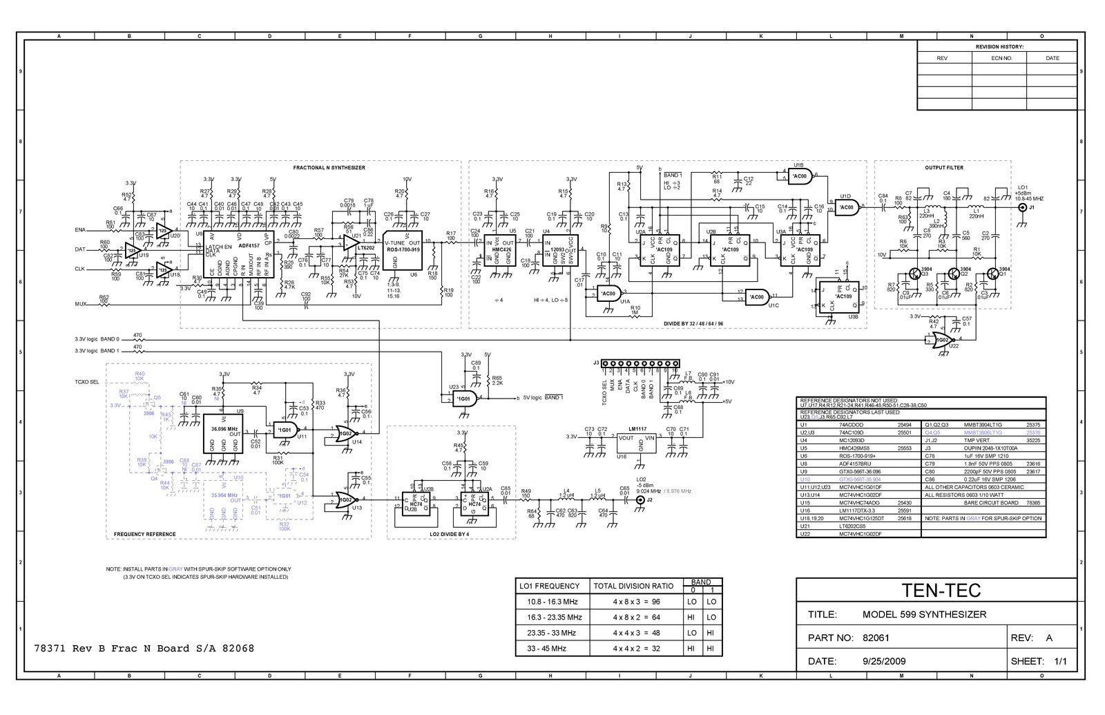 TEN TEC Eagle 599 Schematics - BOUND - COVERS - XL FOLDOUT PAGES