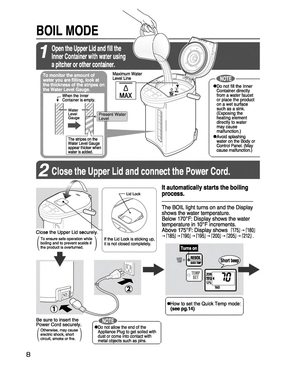 ZOJIRUSHI CD-NAC40 50 Micom Water Boiler Operating Instructions Manual - BOUND