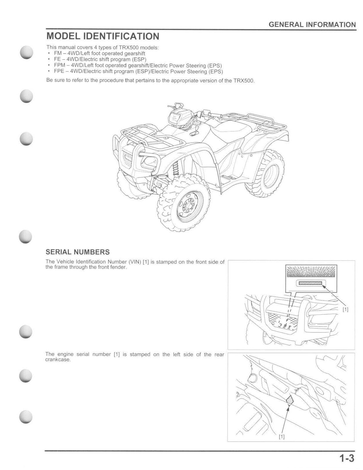 HONDA TRX500 Foreman 500 ATV Service Manual 2012 - BOUND - COVERS - XL FOLDOUTS