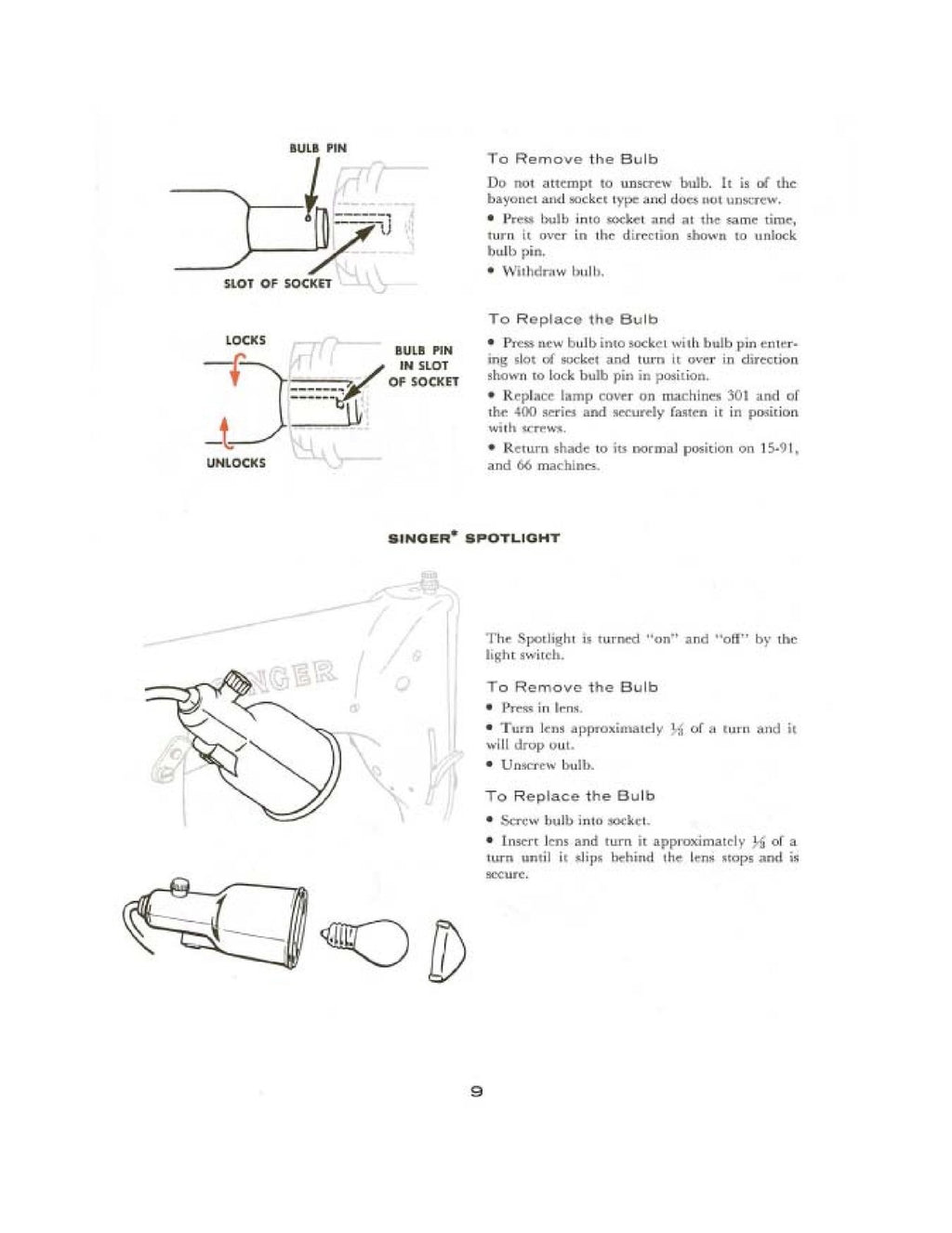 SINGER Students Manual Care  Regulate Your Sewing Machine - WIRE BOUND