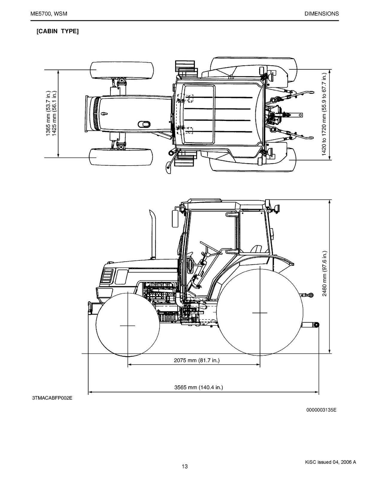 KUBOTA ME5700 Tractor Workshop Manual 2006 - BOUND - COVERS - XL FOLDOUT PAGES