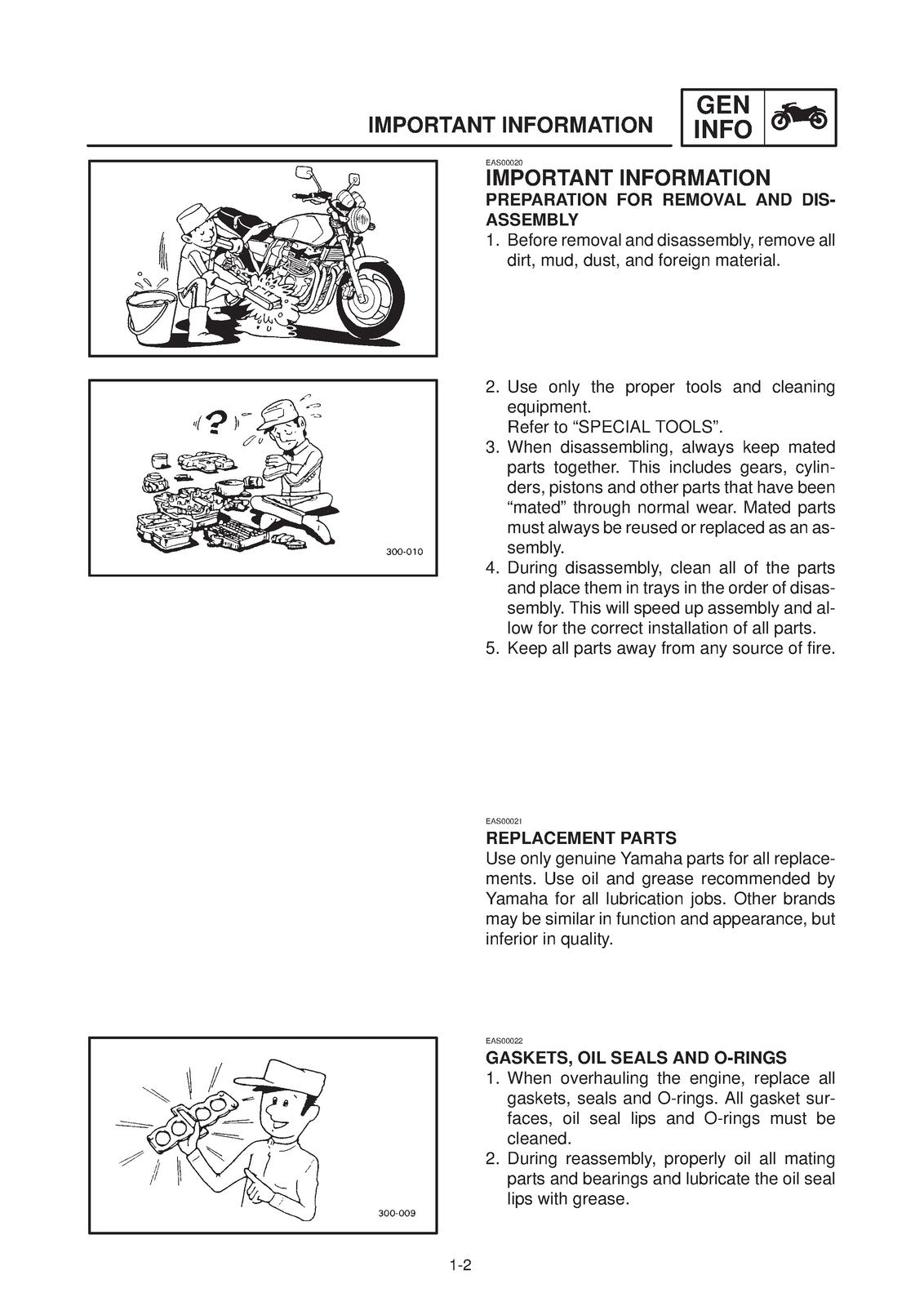 YAMAHA XJR1300 Motorcycle Service Manual 1999-2003 - BOUND - COVERS - FOLDOUTS