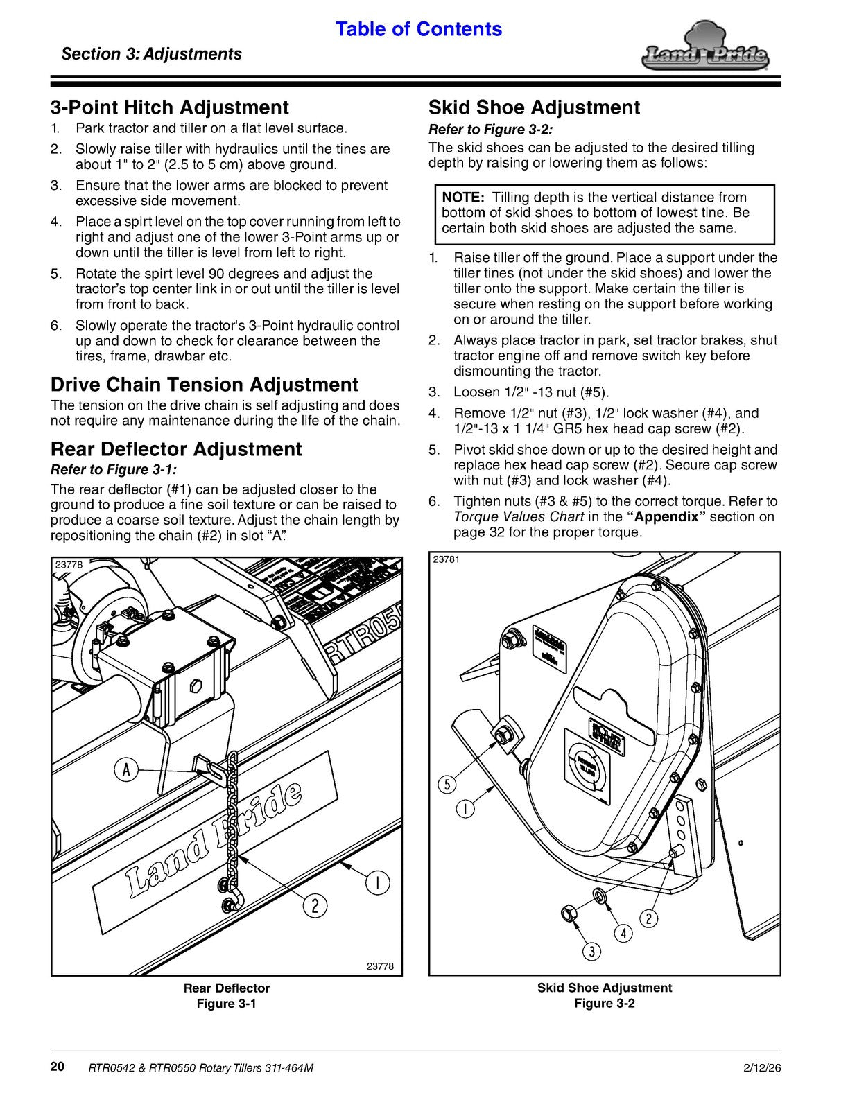 LAND PRIDE RTR05 Series Reverse Rotation Rotary Tillers Operators Manual - BOUND