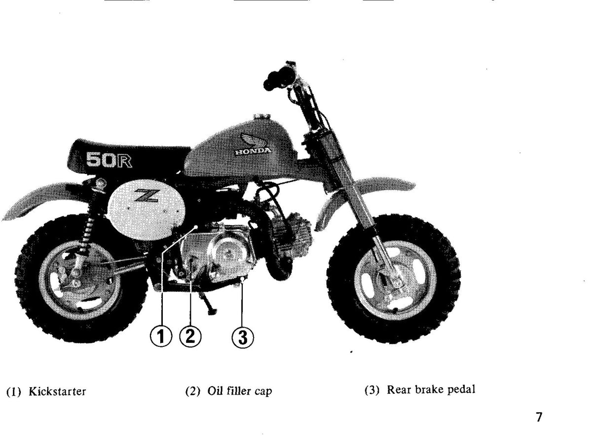 HONDA Z50R Owners Manual 1982 - STEEL WIRE BOUND - PROTECTIVE COVERS