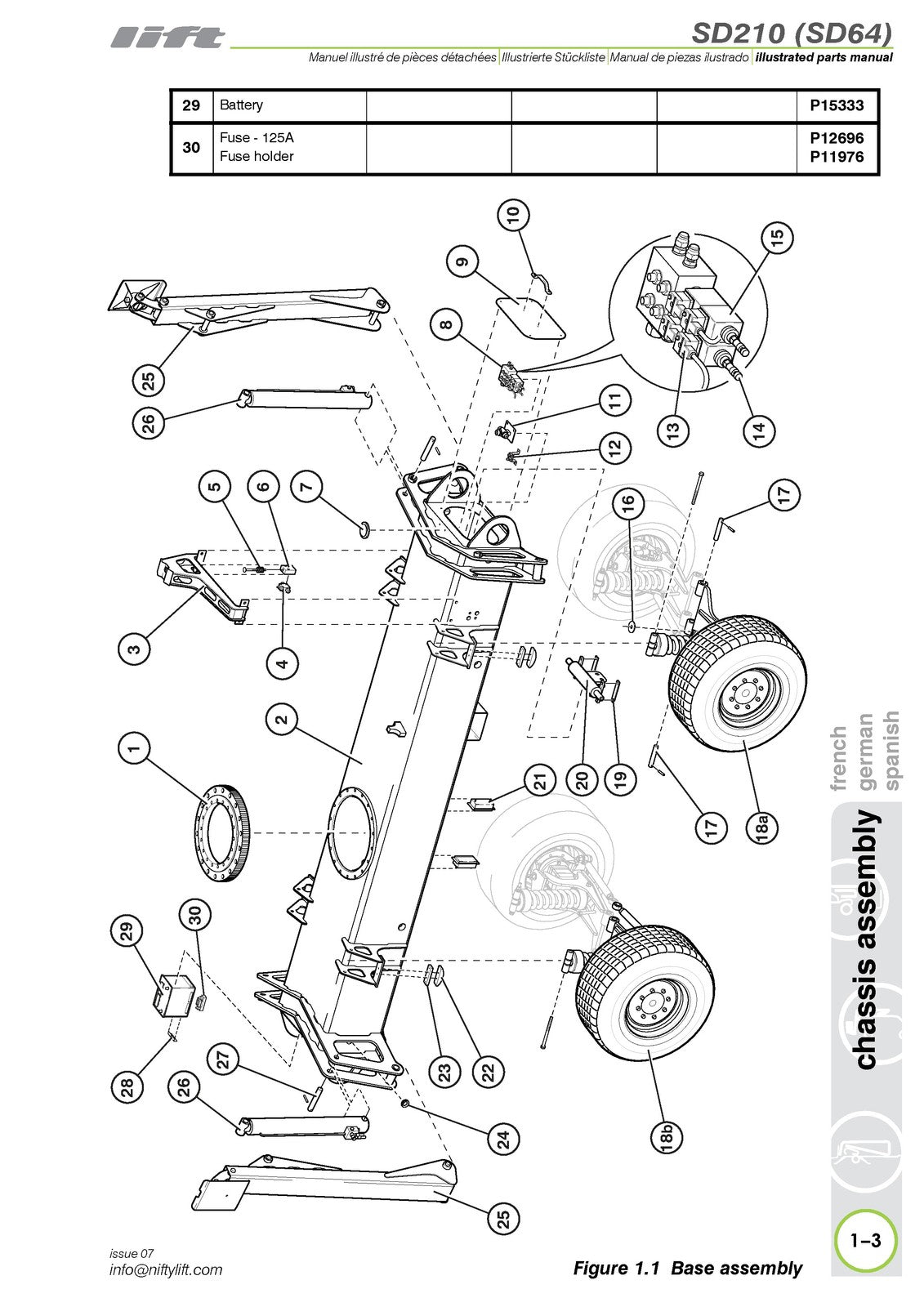 NIFTYLIFT SD210 SD64 Illustrated Parts Manual 2016 - WIRE BOUND - TOUGH COVERS