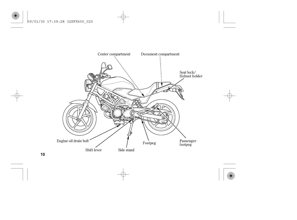 HONDA VTR250 Motorcycle Owners Manual 2009 - STEEL WIRE BOUND - TOUGH COVERS