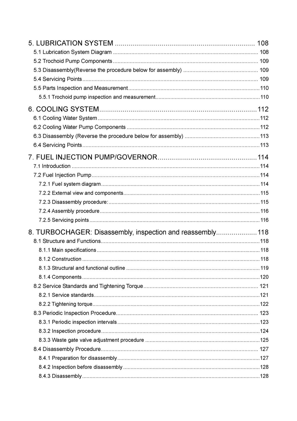YANMAR 3TNV 4TNV SERIES DIR INJ DIESEL ENGINE SERVICE MANUAL, FOLDOUTS