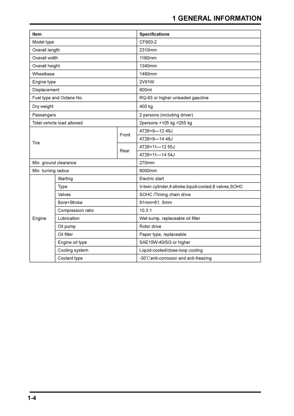 CFMOTO CF800-2 Terralander 800 Service Manual - STEEL WIRE BOUND - TOUGH COVERS
