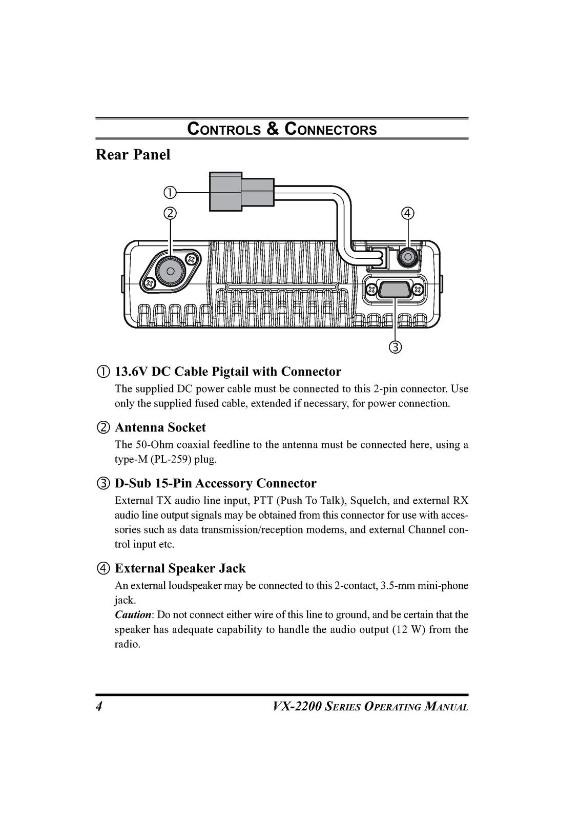 VERTEX STANDARD VX-2200 Series FM Transceiver Operating Manual - WIRE BOUND