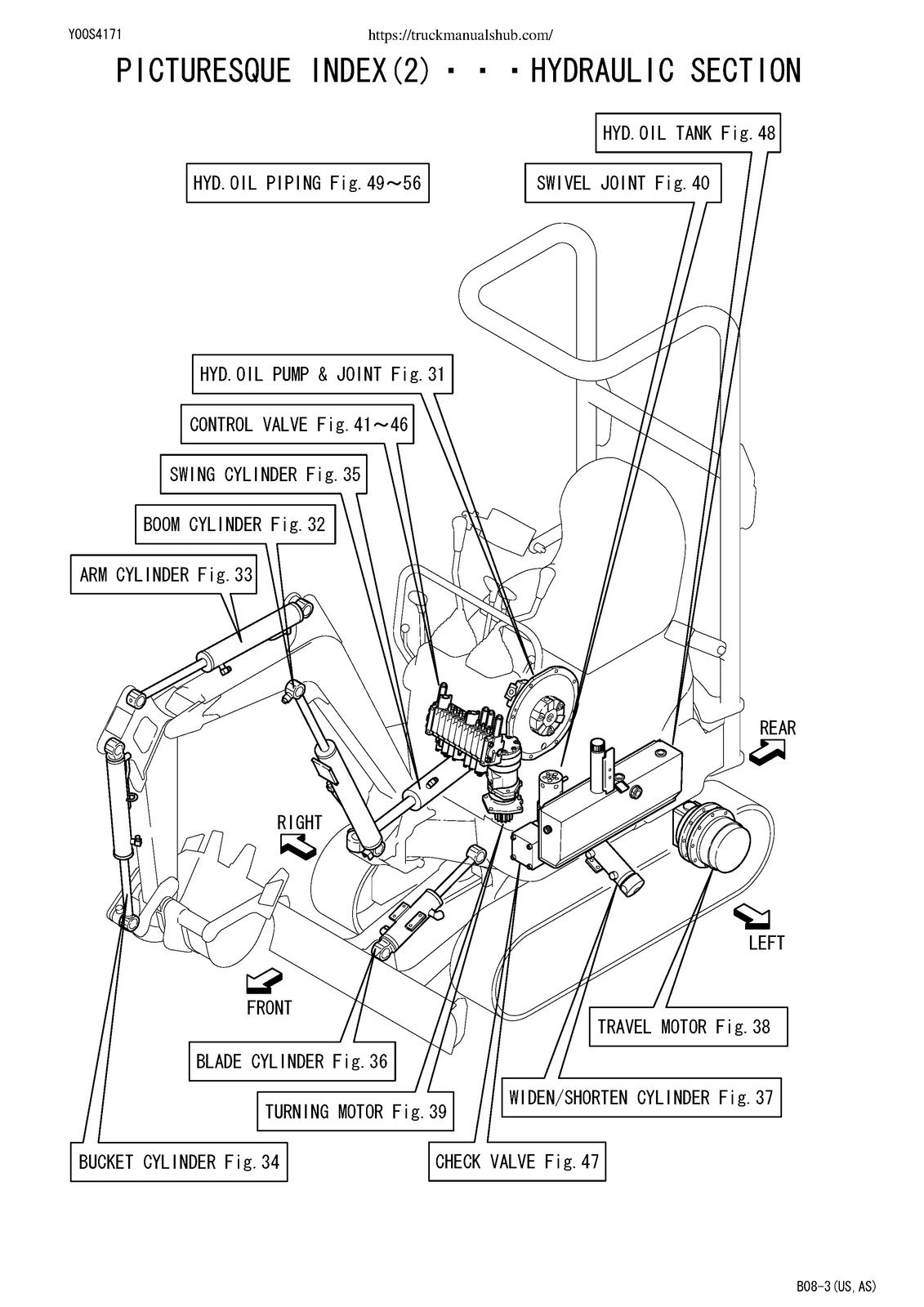 YANMAR B08-3 Excavator Parts Catalog Manual - BOUND - COVERS - XL FOLDOUT PAGES