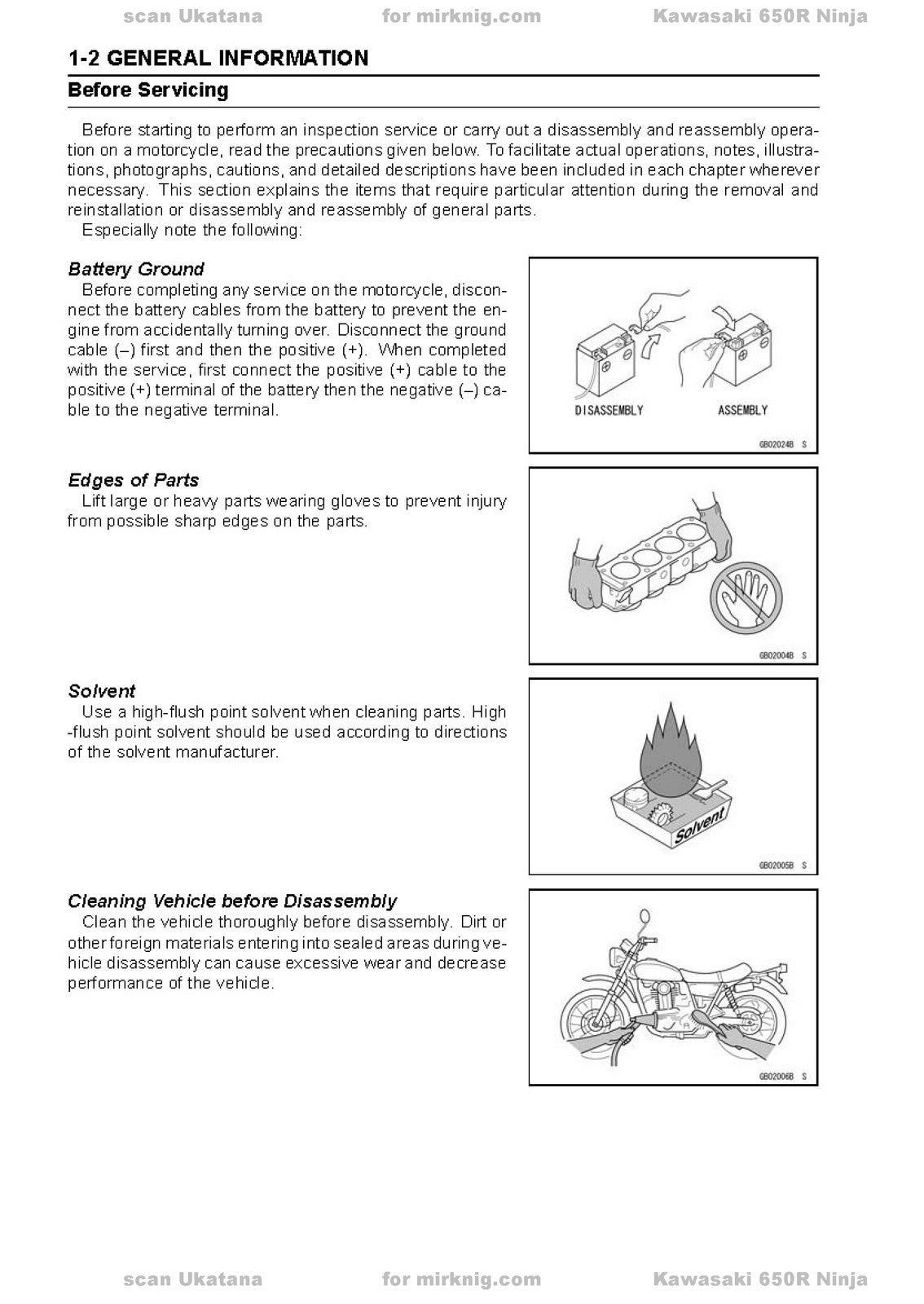 KAWASAKI Ninja 650R ER-6f ABS ER-6f Motorcycle Service Manual - WIRE BOUND