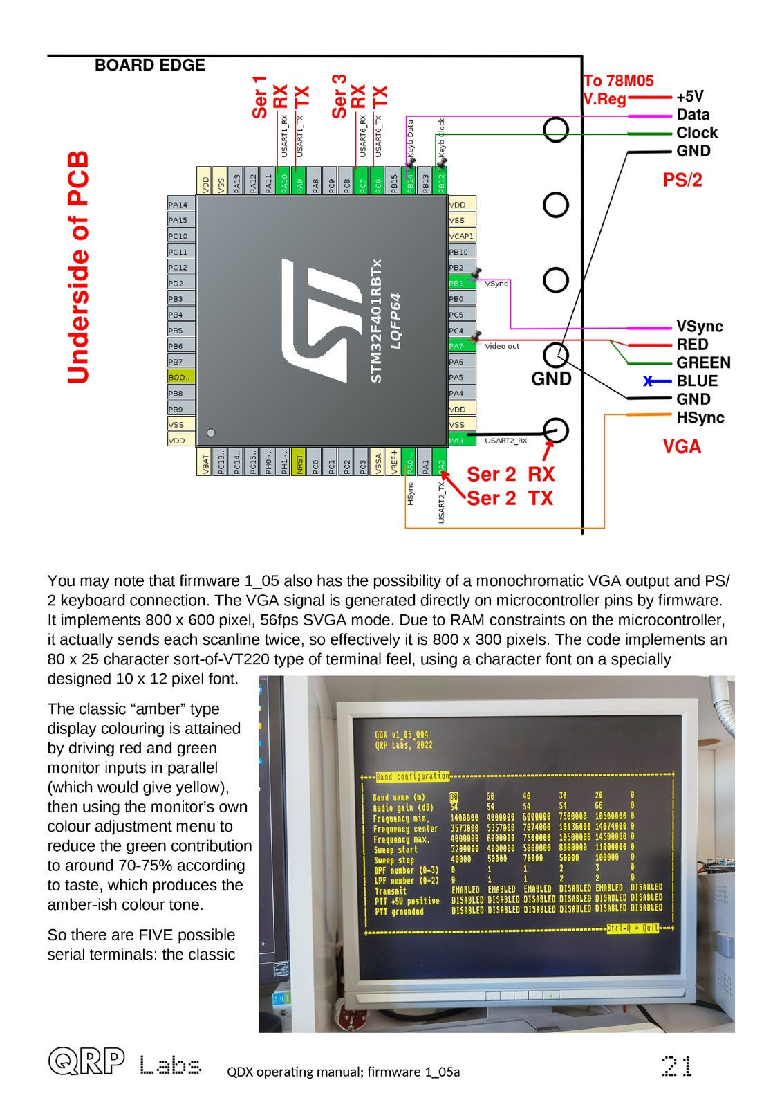 QRP LABS QDX Digital Transceiver Operating Manual - WIRE BOUND - TOUGH COVERS