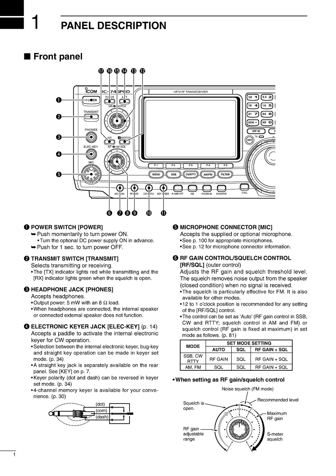 ICOM IC-746PRO HF VHF All Mode Transceiver Instruction Manual - WIRE BOUND