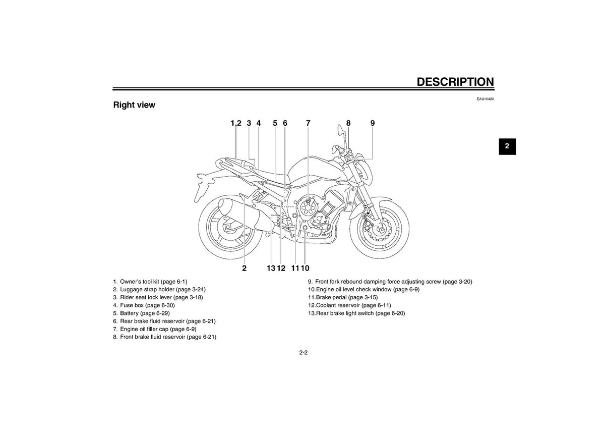 YAMAHA FZ1-N FZ1-NA Owners Manual 2007 - STEEL WIRE BOUND - PROTECTIVE COVERS