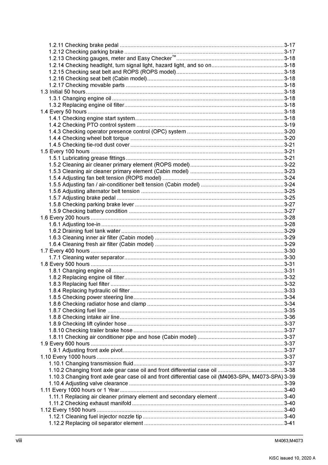 KUBOTA M4063 M4073 Tractor Workshop Manual 2020 - BOUND - COVERS - XL FOLDOUTS