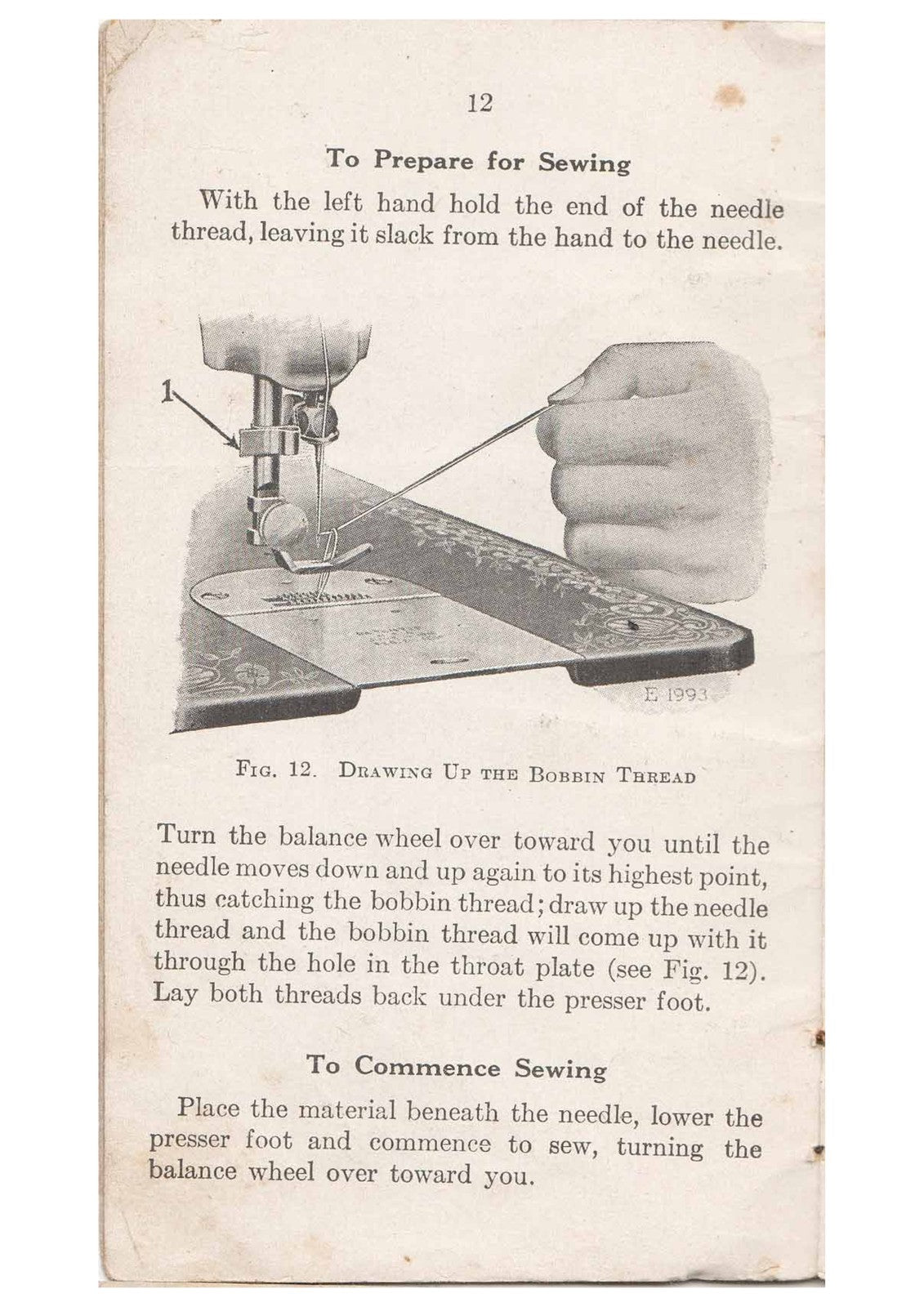 SINGER 115 Sewing Machine Instructions Manual 1915 - WIRE BOUND - TOUGH COVERS