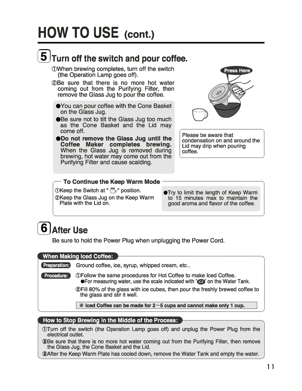 ZOJIRUSHI EC-DAC50 Zutto Coffee Maker Operating Instructions Manual - WIRE BOUND