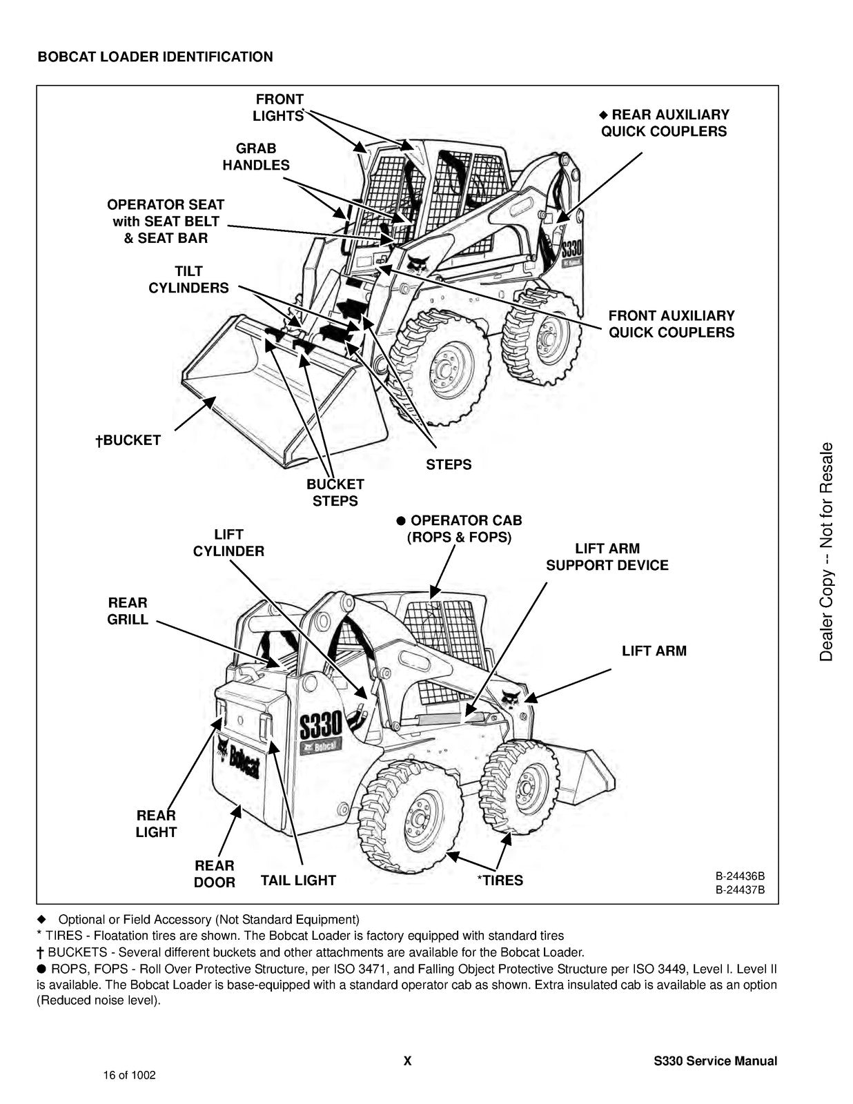 BOBCAT S330 Skid Steer Loader Service Manual 2009 SN A02011001 Up, FOLDOUTS