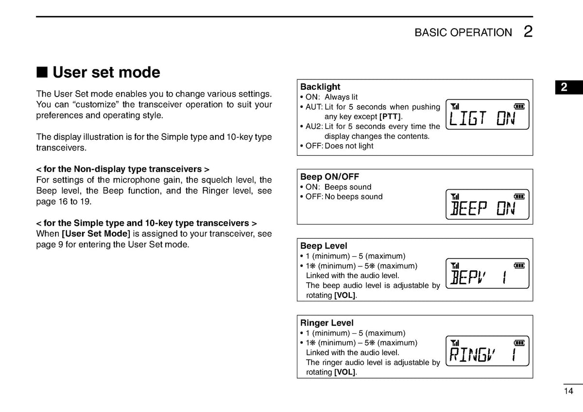 ICOM IC-F1000 F1000S F1000T IC-F2000 F2000S F2000T Operating Guide Manual