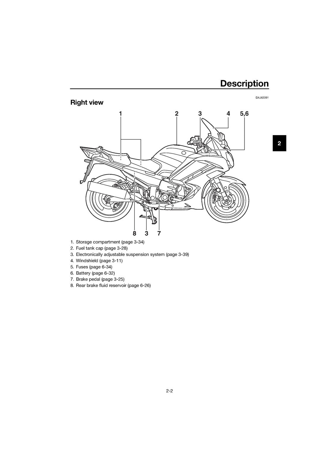 YAMAHA FJR1300D-AE FJR1300AE Motorcycle Owners Manual 2020 - WIRE BOUND - COVERS
