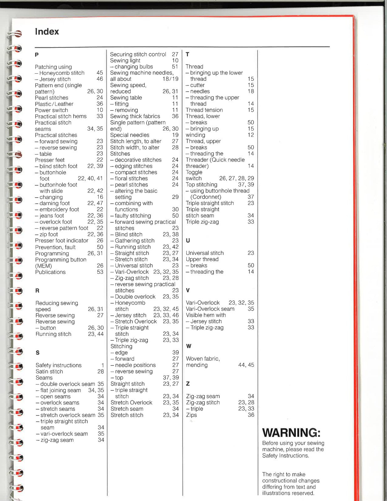 BERNINA 1090S Sewing Machine Manual - STEEL WIRE BOUND - PROTECTIVE COVERS