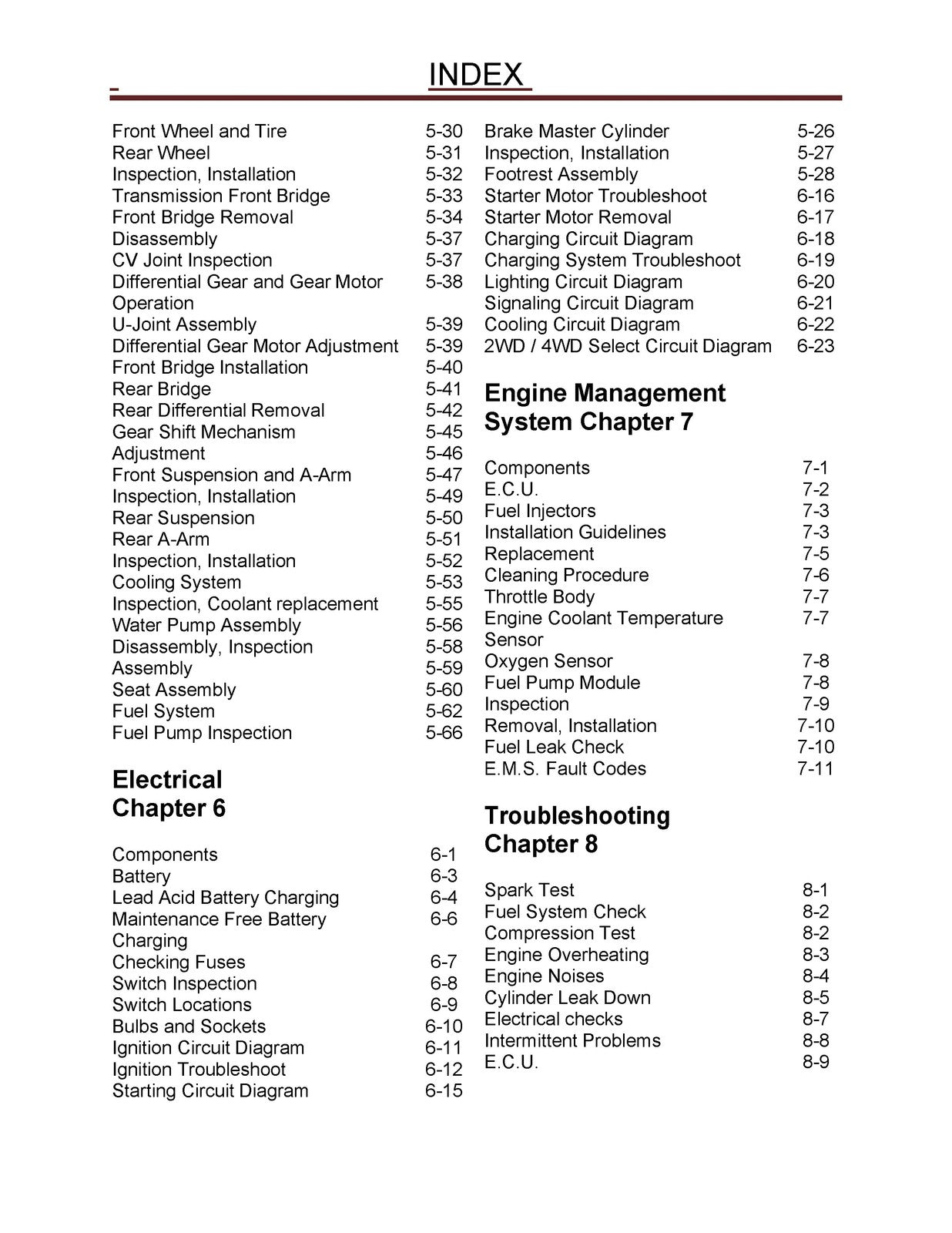 CUB CADET Challenger 500 700 Utility Vehicle Service Manual, FOLDOUTS