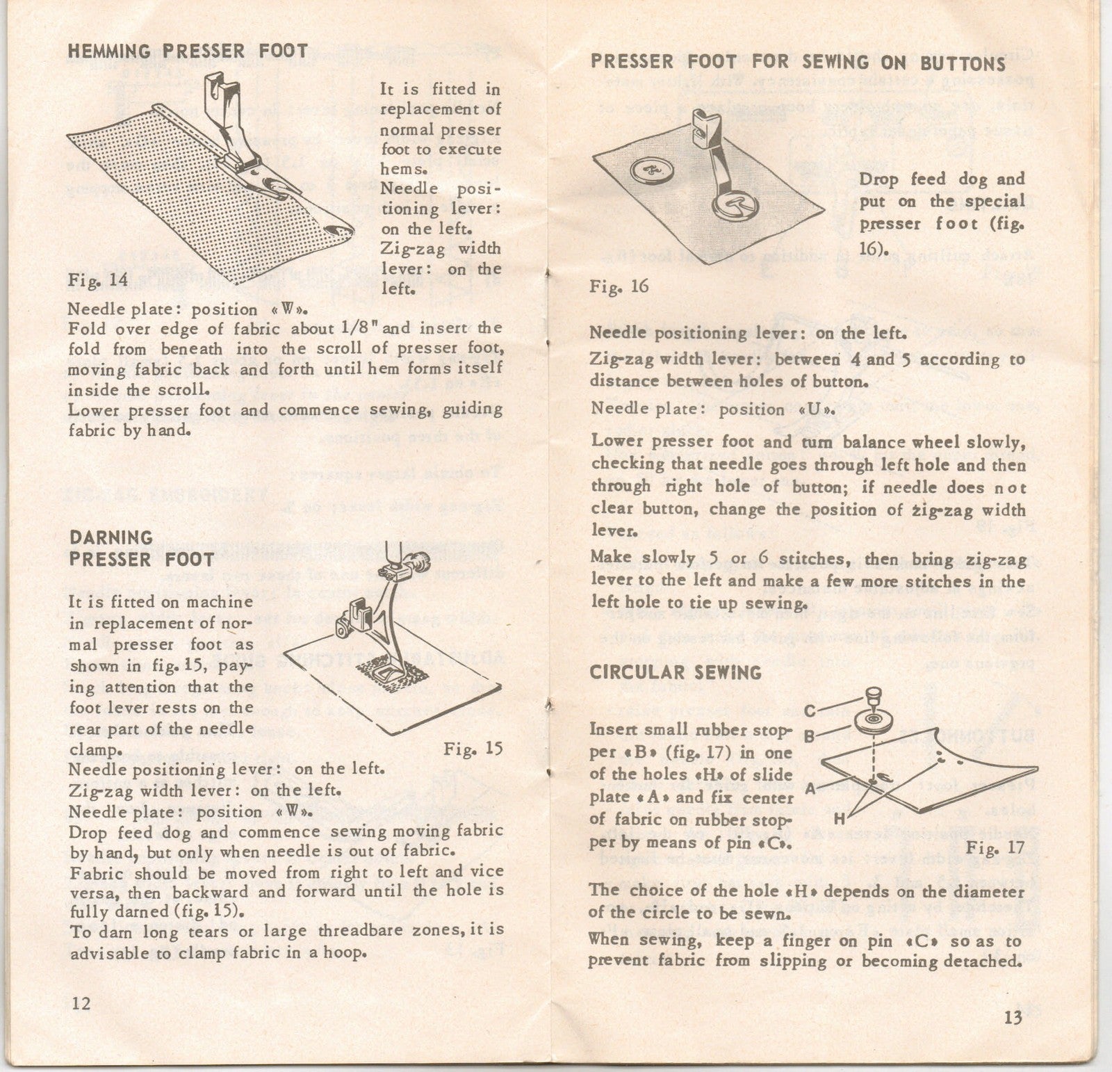 NECCHI 512 Sewing Machine Instruction Manual - STEEL WIRE BOUND - TOUGH COVERS