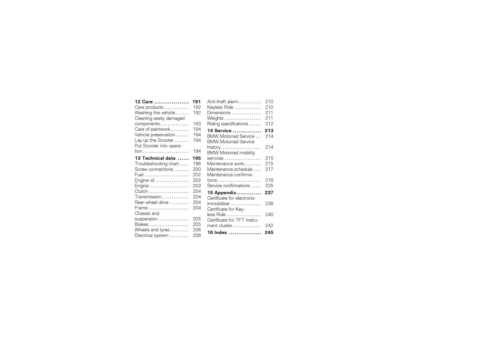 BMW C400X Scooter Owners Manual 2019 - STEEL WIRE BOUND - PROTECTIVE COVERS