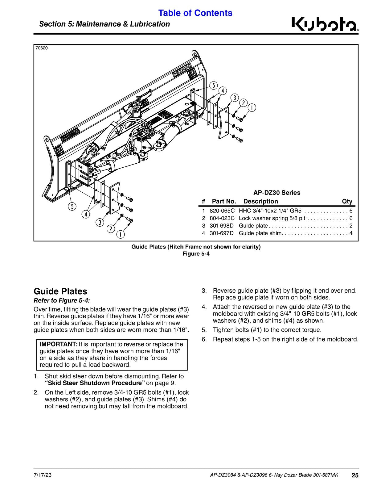LAND PRIDE DZ30 Dozer Blades Operators Manual - STEEL WIRE BOUND - TOUGH COVERS