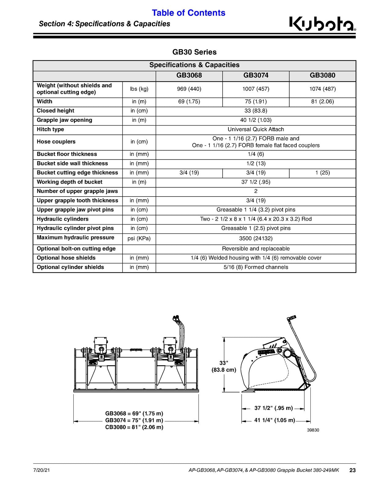 LAND PRIDE GB30 Scrap Grapple Bucket Operators Manual - WIRE BOUND - COVERS