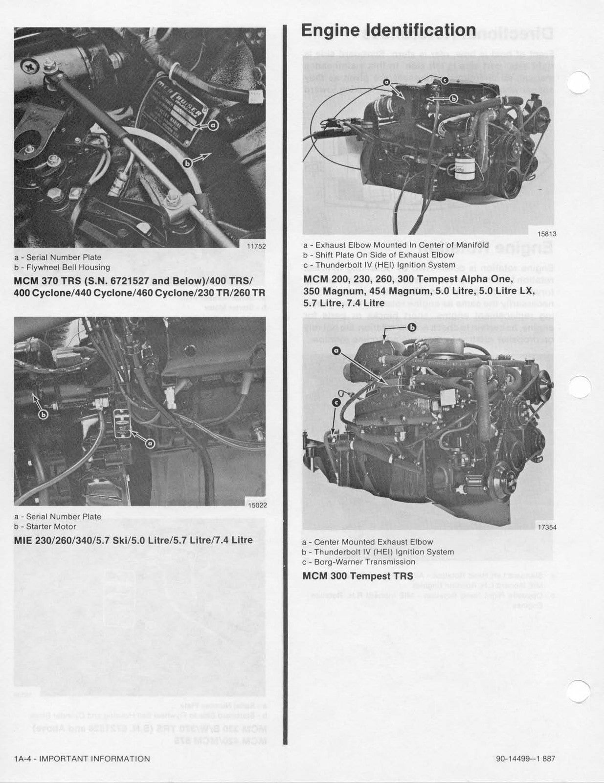 MERCURY MERCRUISER GM V-8 Marine Engines Service Manual 1987 - WIRE BOUND