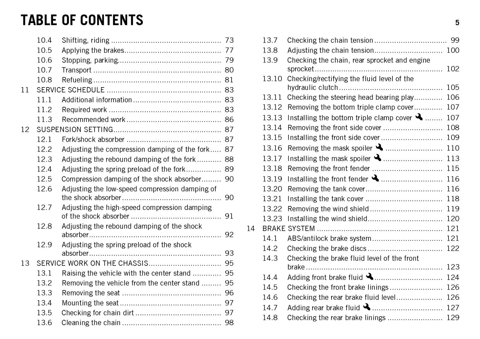 KTM 1190 Adventure R Owners Manual 2013 - STEEL WIRE BOUND - PROTECTIVE COVERS