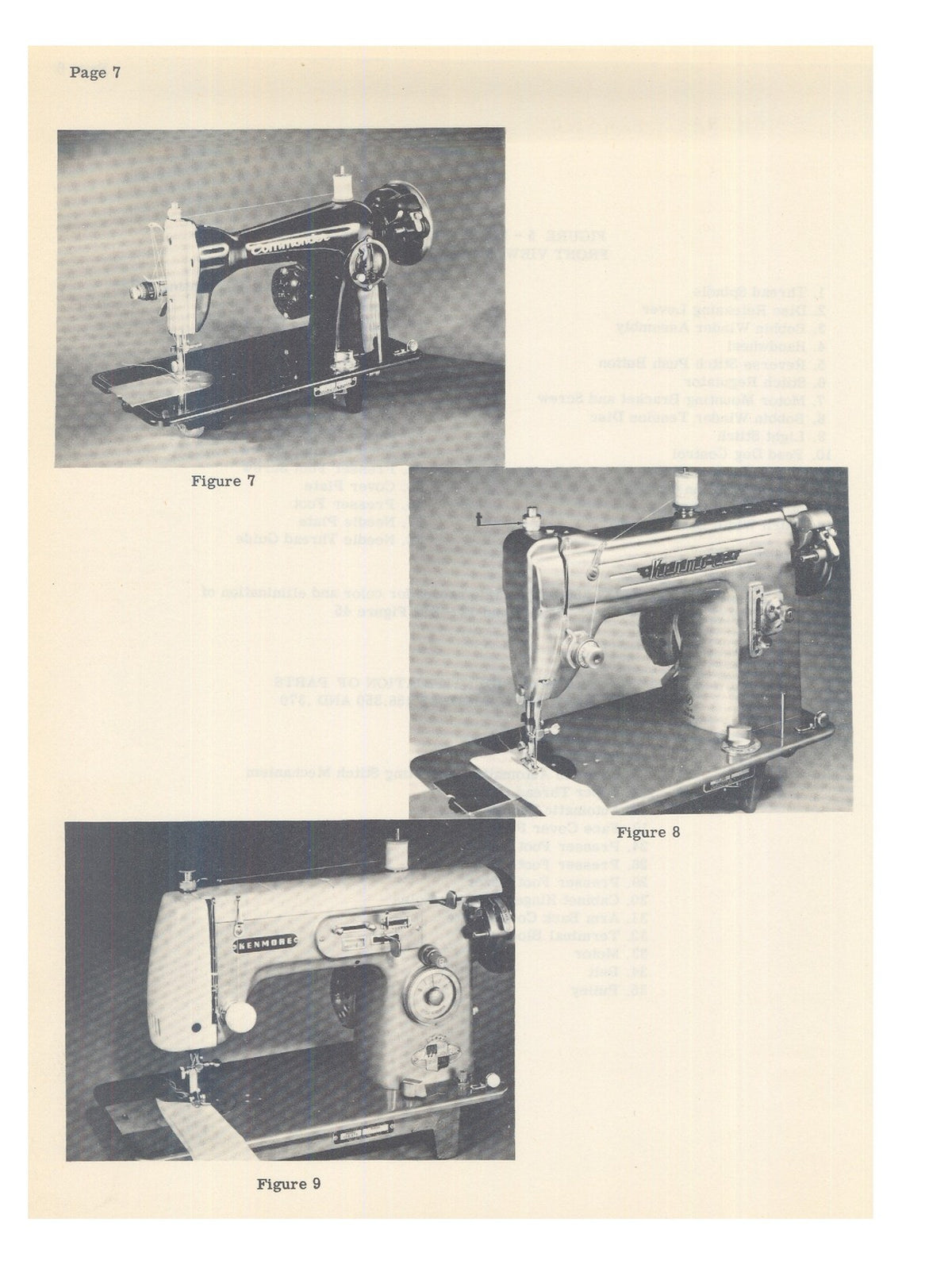 KENMORE  Commander 14827 14839 15835 15837 Sewing Service Manual 1957