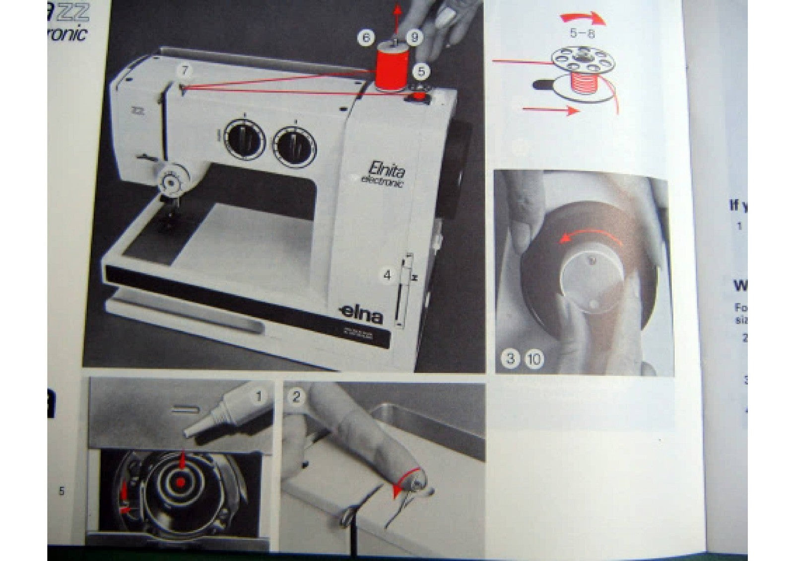 ELNA Elnitazz Electronic Sewing Machine Instruction Manual - WIRE BOUND - COVERS