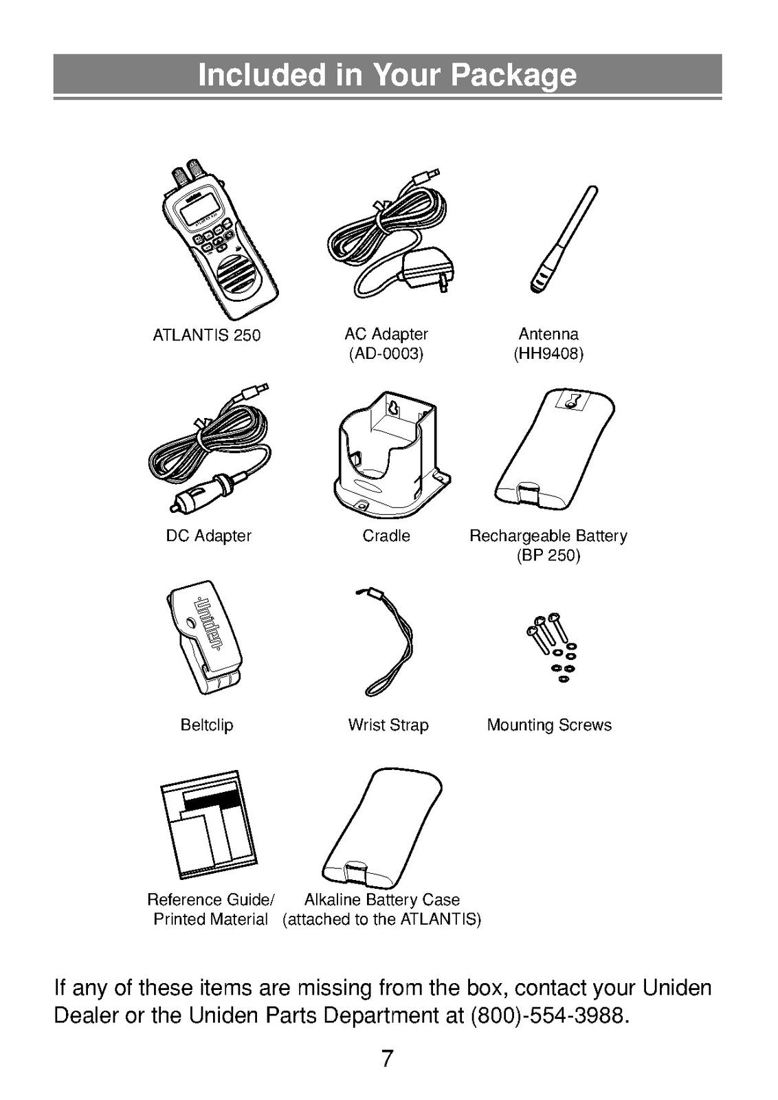 UNIDEN Atlantis 250 VHF Marine Radio Owners Manual - WIRE BOUND - TOUGH COVERS