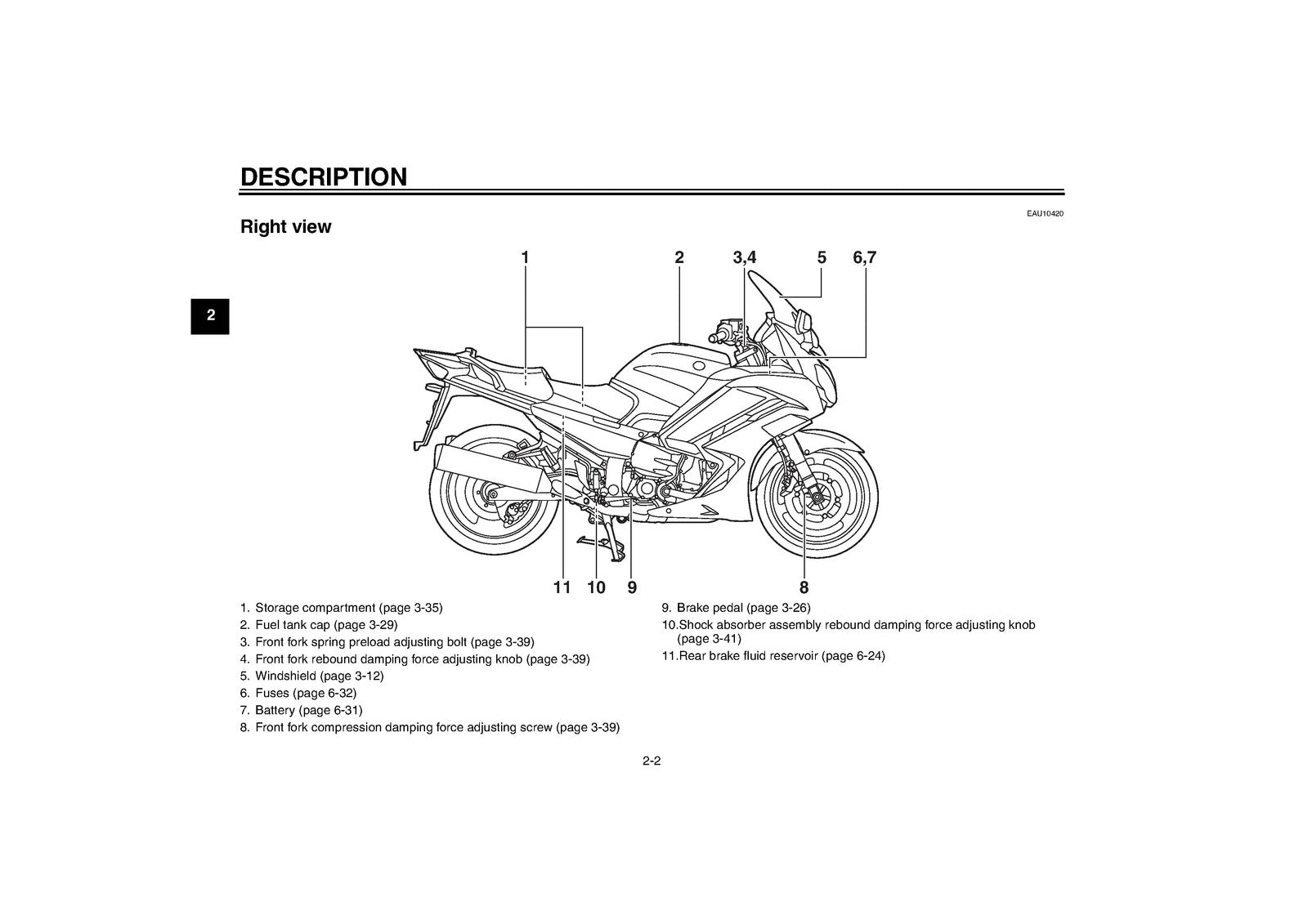 YAMAHA FJR1300A Owners Manual 2012 - STEEL WIRE BOUND - PROTECTIVE COVERS