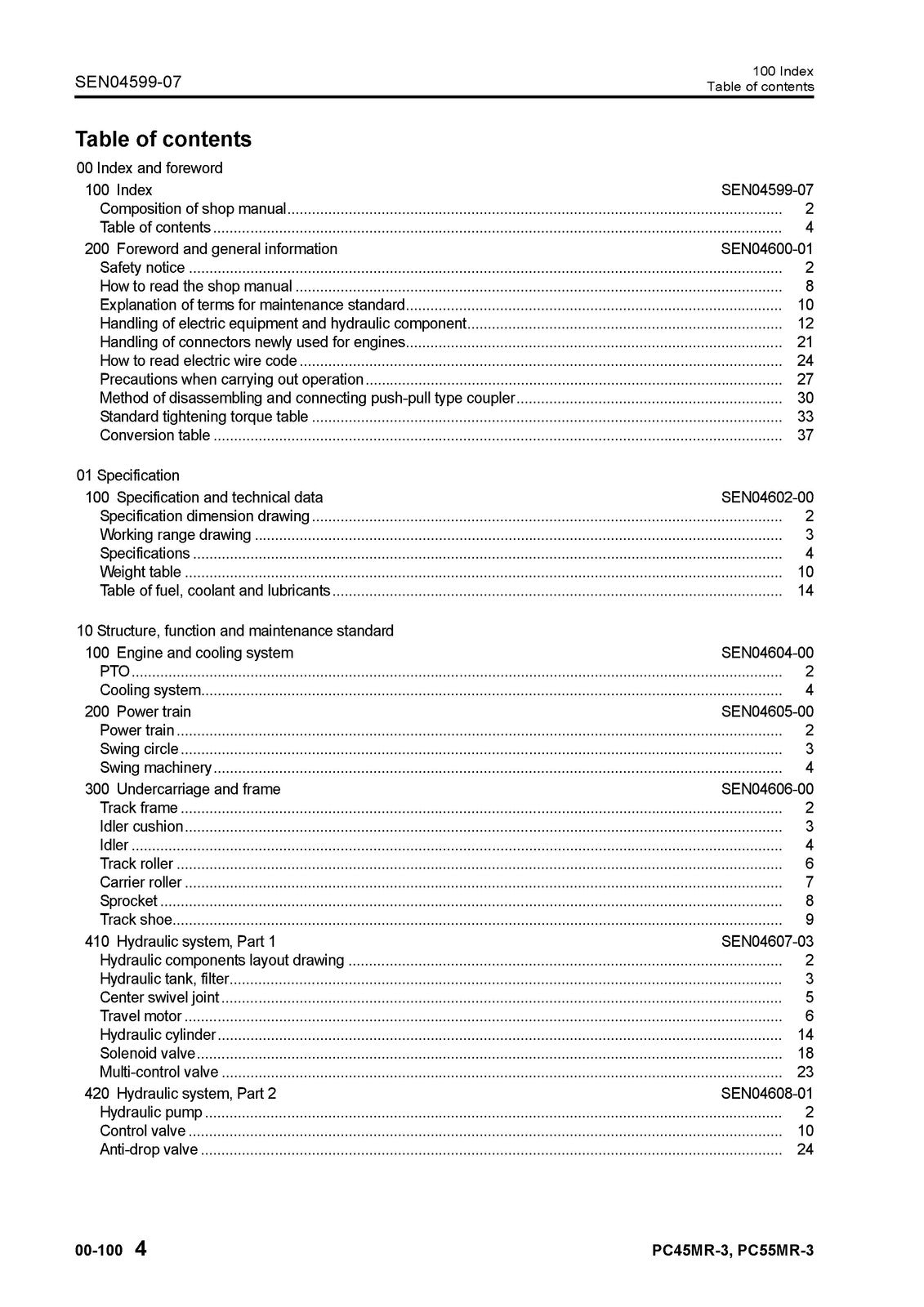 KOMATSU PC45MR-3 PC55MR-3 Hydraulic Excavator Shop Manual, FOLDOUTS