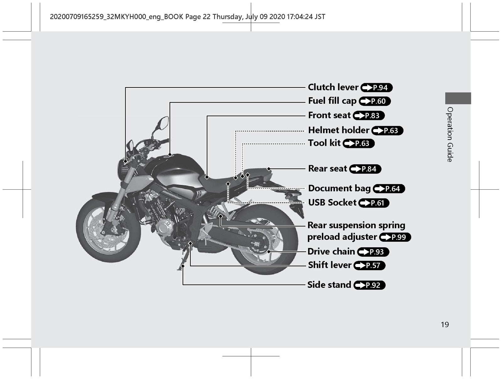 HONDA CB650R Motorcycle Owners Manual 2020 - STEEL WIRE BOUND - TOUGH COVERS